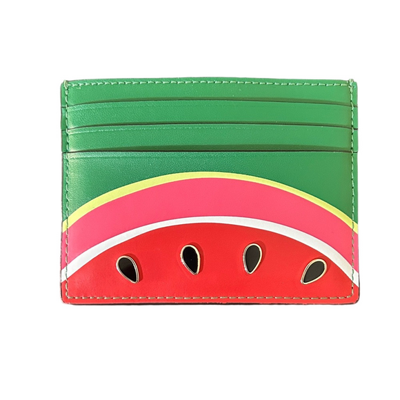 Kate Spade Watermelon Small Slim Card Holder EUC Green/Red Style KB565 - Picture 1 of 12